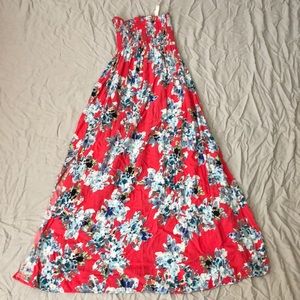 Xhilaration XS floral strapless maxi